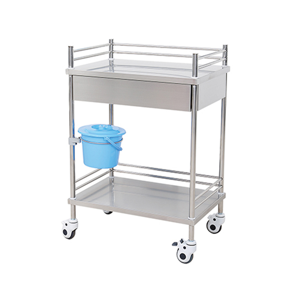Troli medis stainless steel dengan sm- bucket013 1