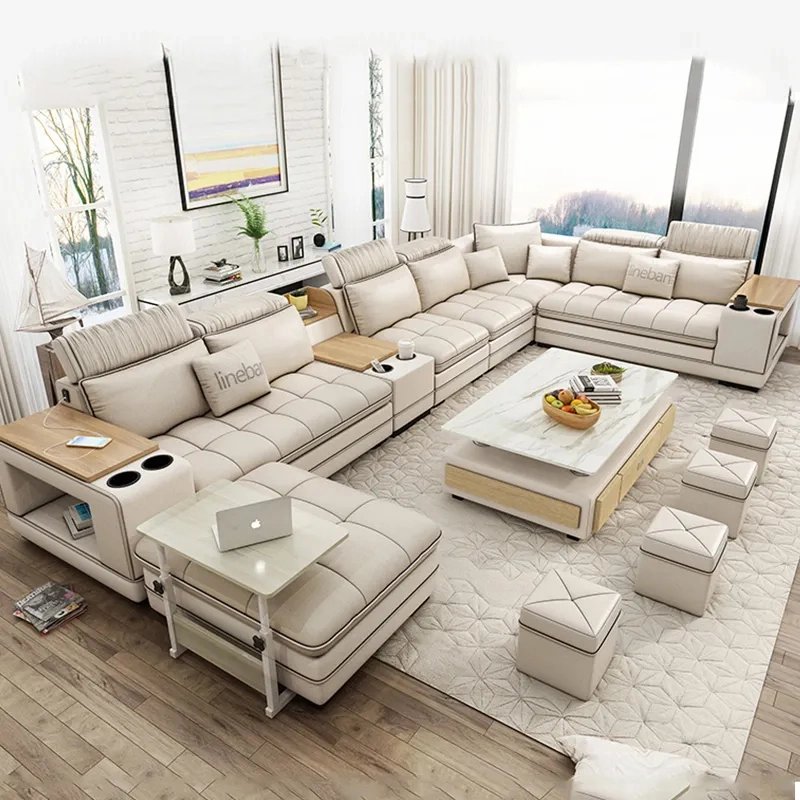 Sofa set 7 seats music playing function fabric living room 1