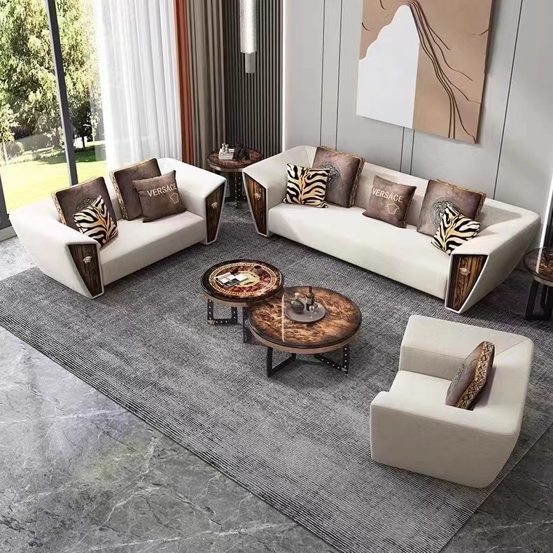 Gersto Furniture Wild italiano arte moderno conjunto de sofás de cuero nobuck muebles sala de estar sofá de lujo diseño ND2030 1
