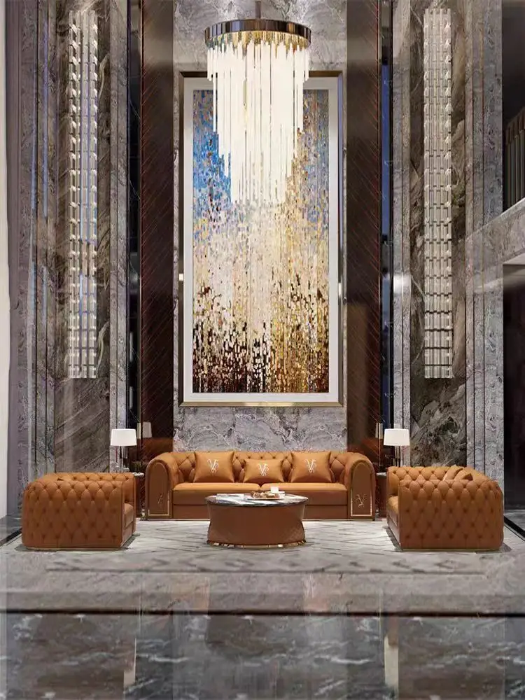빈티지 가죽 소파 세트 Gersto Furniture 제조 2