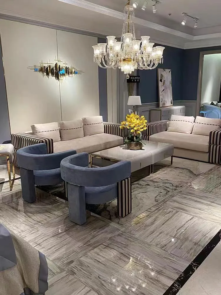 Gersto Furniture New Italian minimalist Fendi sofa home light luxury designer villa large apartment video room Hong Kong style modern combination Living room sofa 1
