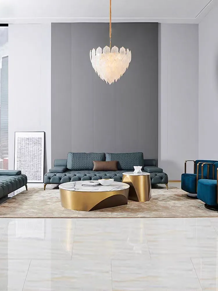 Gersto Furniture Leather sofa head layer cowhide Italian minimalist American pull button light luxury living room designer combination sofa-1703136270140295 1