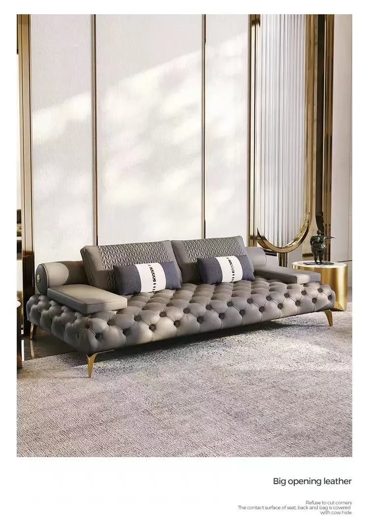Sofá de cuero para sala de estar OEM Gersto Furniture 2