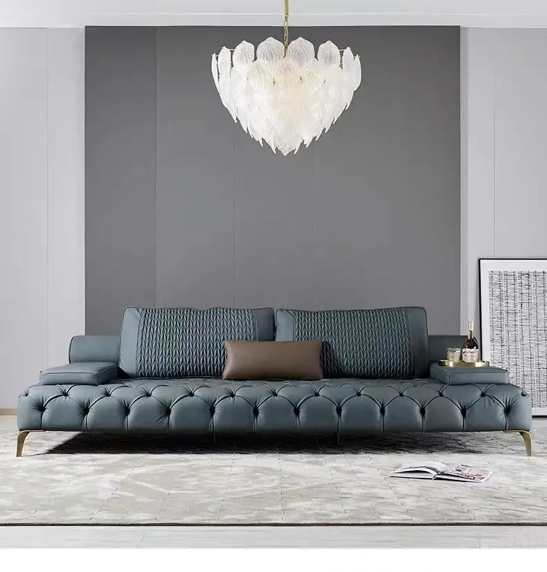 Sofá de cuero para sala de estar OEM Gersto Furniture 4