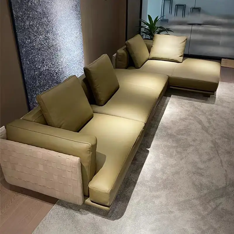 Sofá de cuero para sala de estar Gersto Furniture-1 3