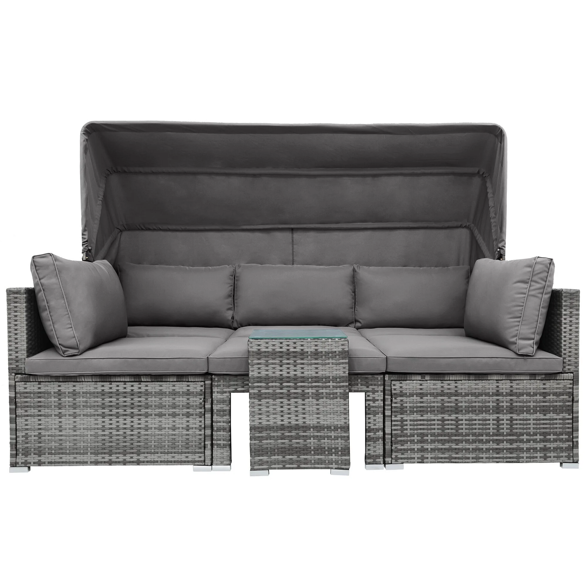 TOPMAX 5 Píosa Allamuigh PATIO Rannán Tolg RatánComment Socraigh Leaba Lae RatánComment 1