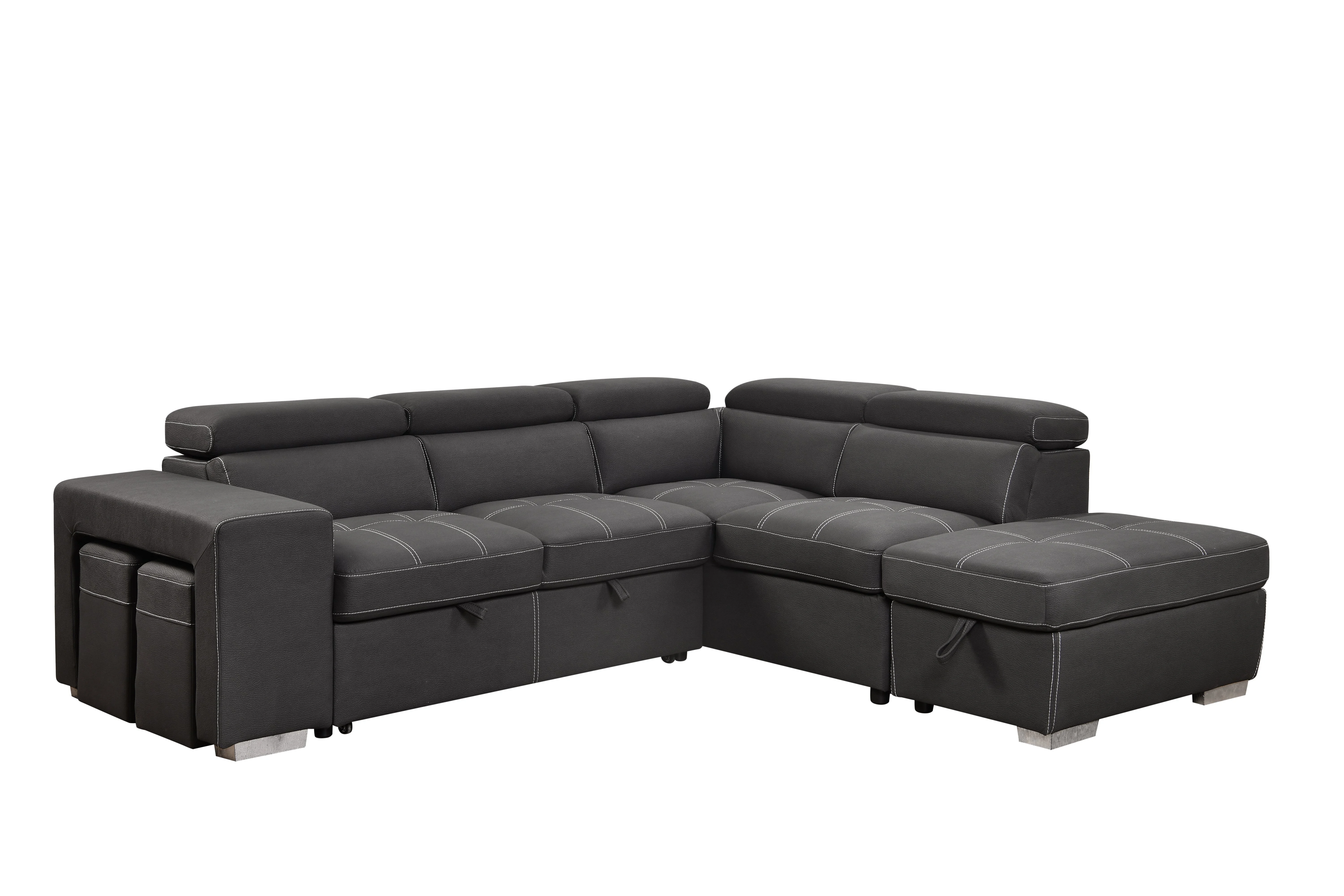105-inch combination sofa with adjustable headrest, sleeper combination pull-out sofa bed 1