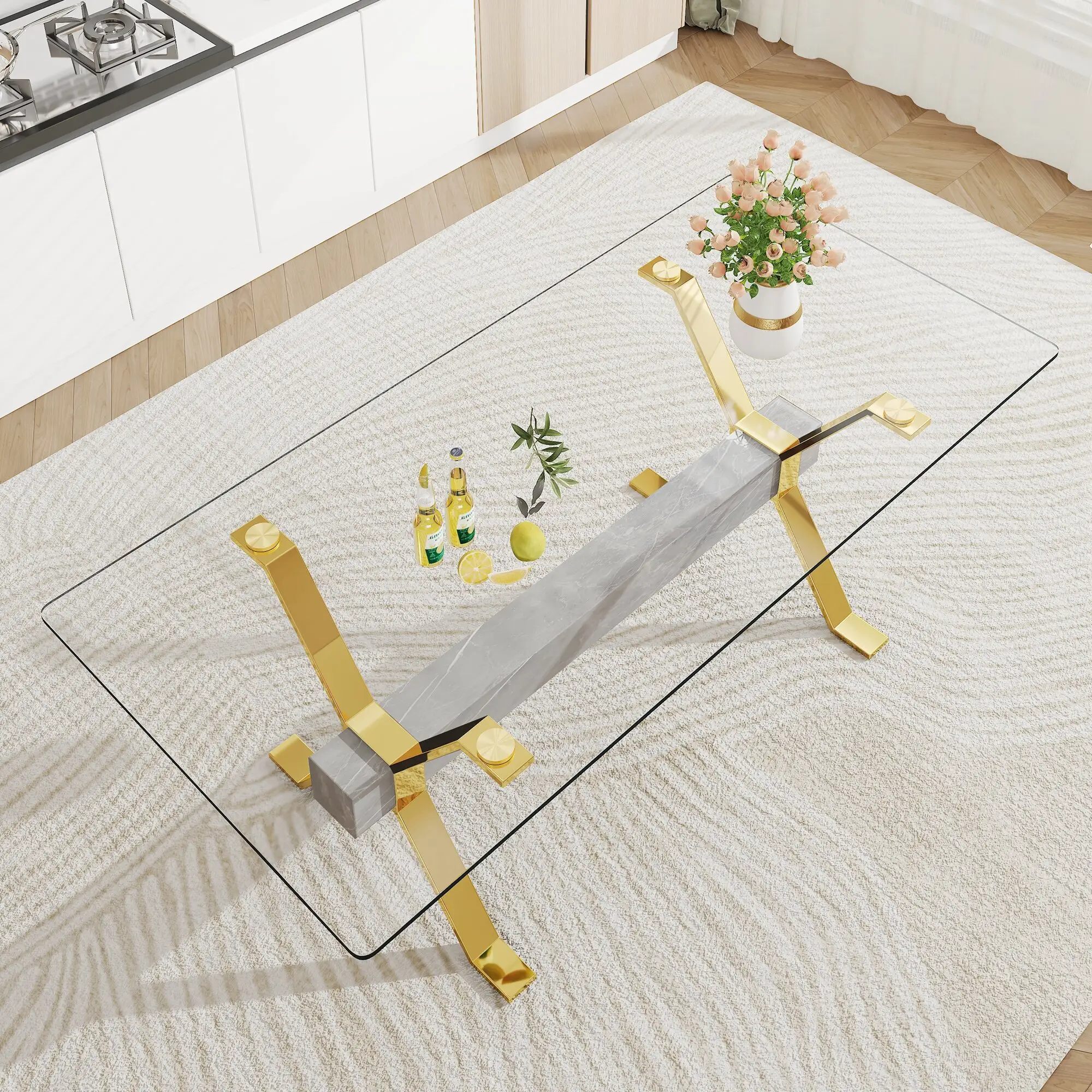 Gersto Furniture Brand Tempered Glass Dining Table Set Supplier 2
