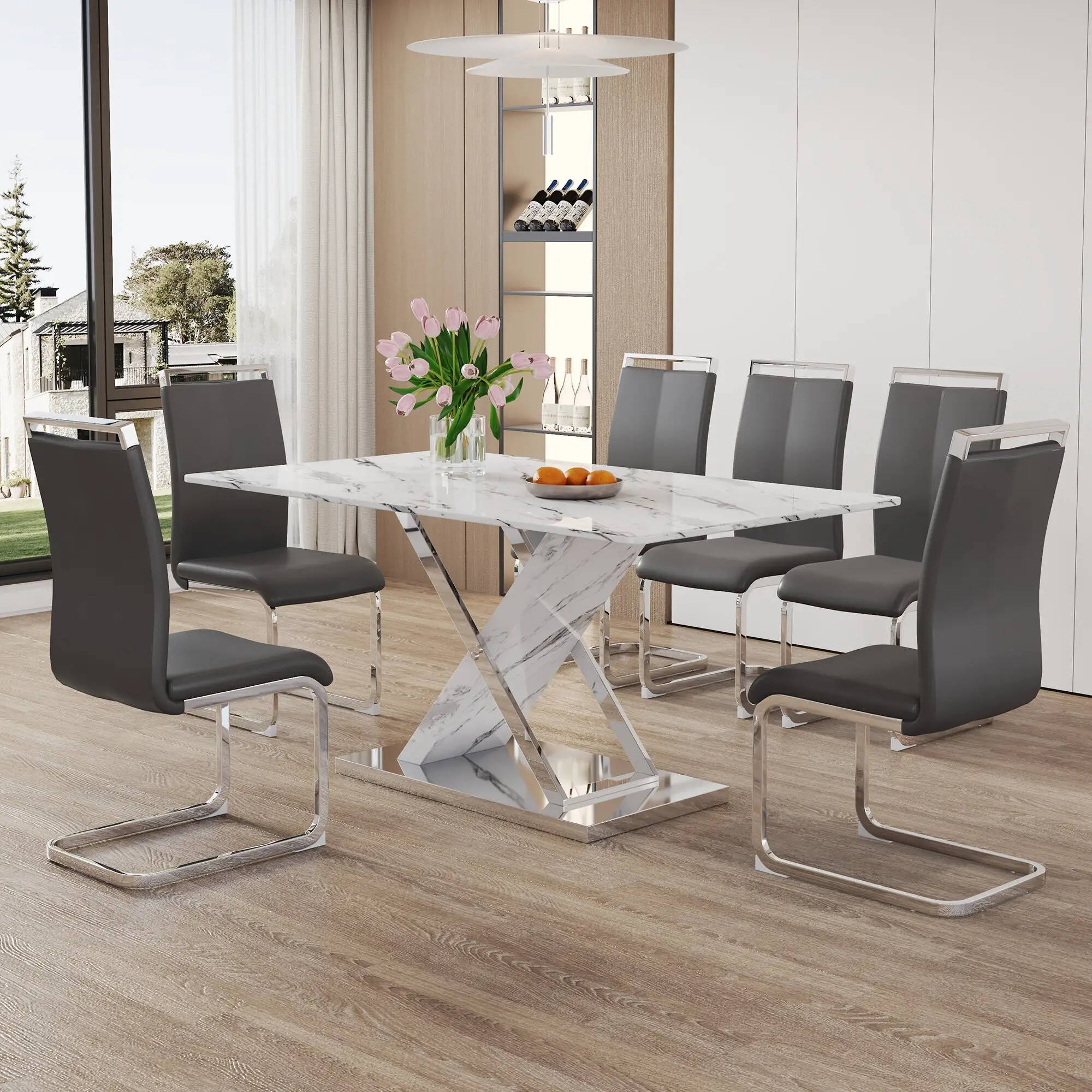 Tavolo da pranzo moderno in marmo Gersto Furniture Fabbricazione 4