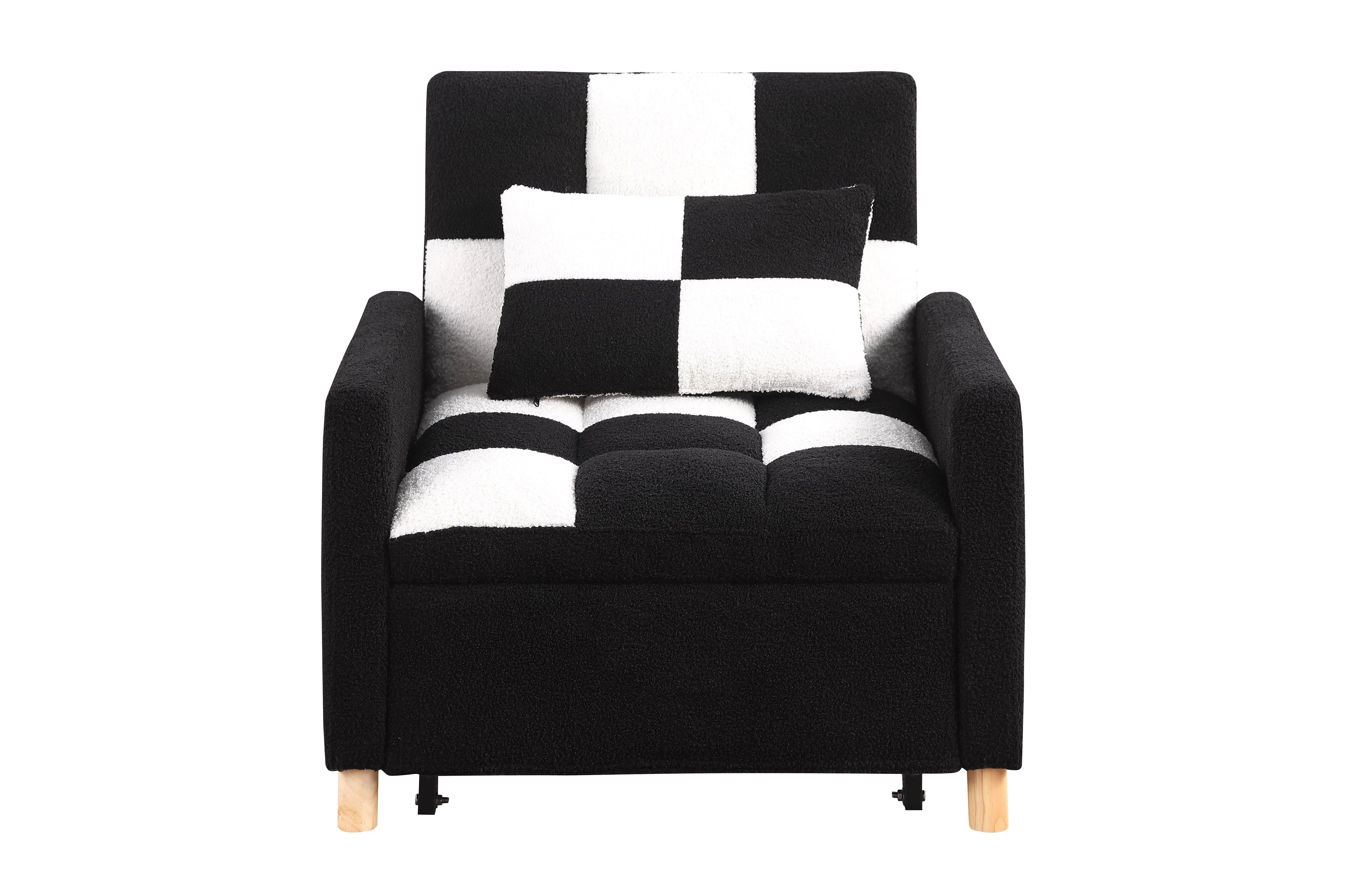 Convertible Sleeper Sofa Chair Bed, Adjustable Chair with Pillow, Multi-Functional Sleeper Chair 1