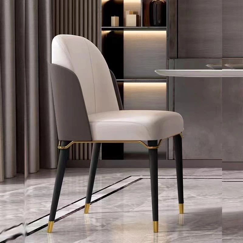 Light luxury solid wood modern simple backrest chair restaurant casual chair Italian light luxury backrest dining chair 1