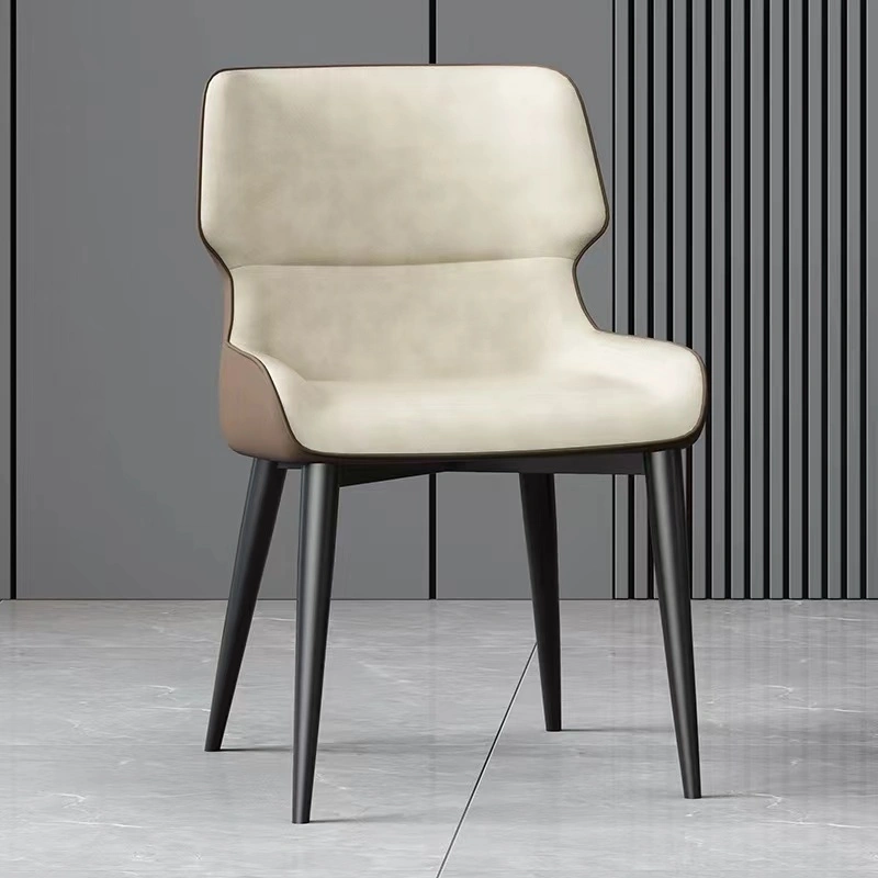 Nordic modern simple chair back iron chair light luxury soft bag dining chair Nordic style restaurant chair 1