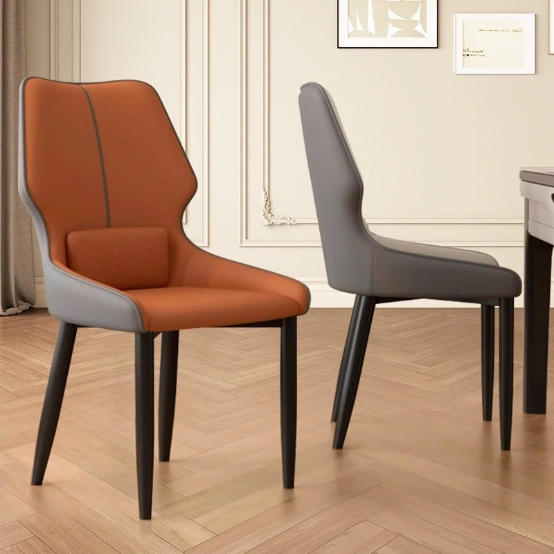 Nordic Simple Modern Simple เก้าอี้กลับเก้าอี้เหล็ก Light Luxury Soft กระเป๋าเก้าอี้รับประทานอาหารสไตล์นอร์ดิก 1