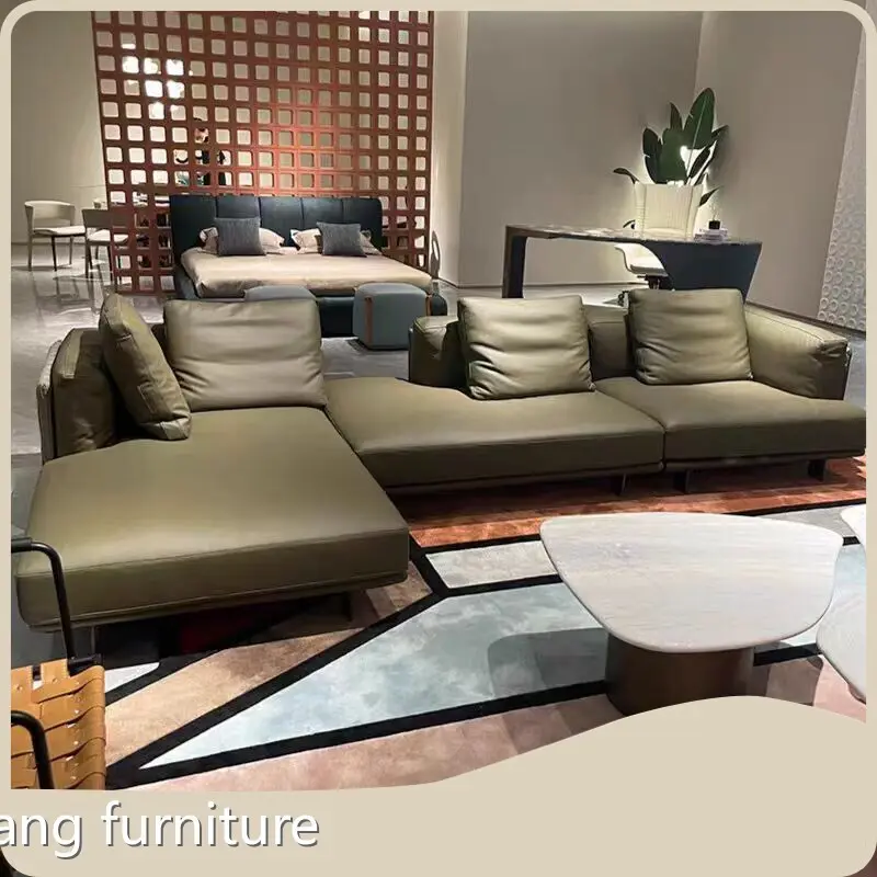Sofá de cuero para sala de estar Gersto Furniture-1 1