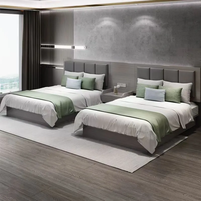 Hotel furniture standard room Full customer special bed Hotel apartment big bed Homestay twin bed Hanting full season furniture 1