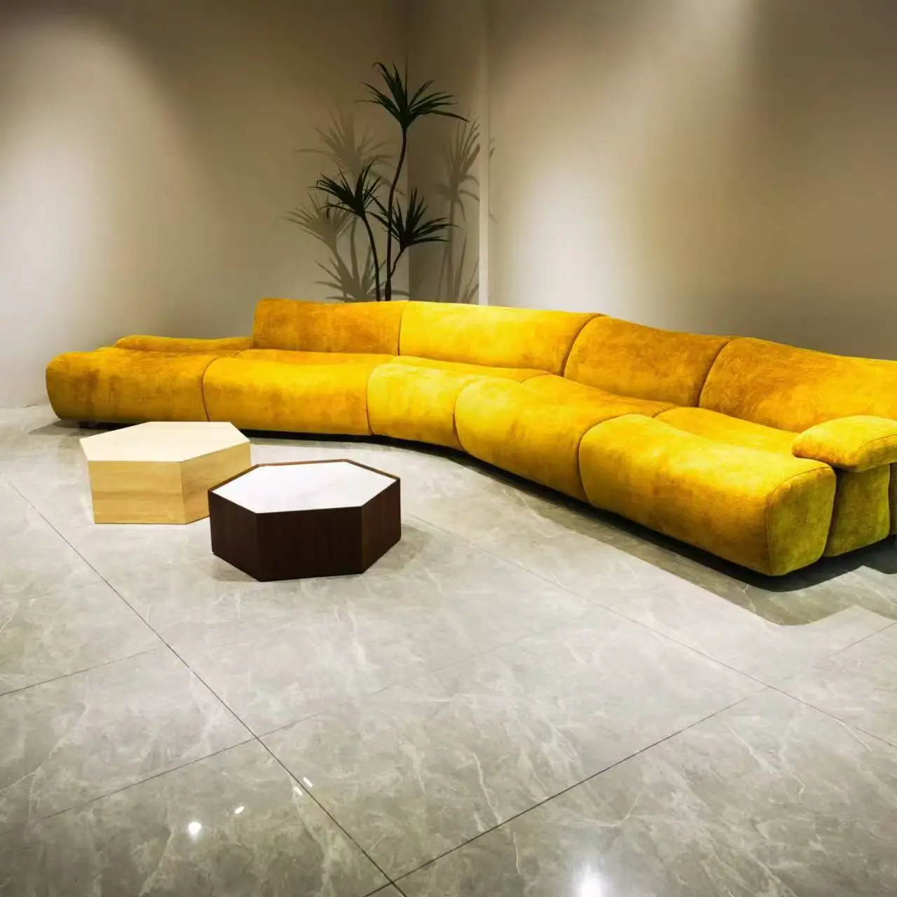 ไม้ไผ่ส่วนOriginalอิตาเลี่ยนMinimalist Villaแบนห้องนั่งเล่นSimple Corduroyผ้าโซฟา-Gersto 1