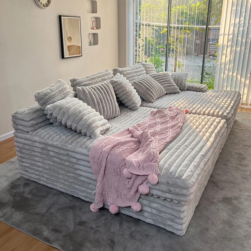 Customizable ultra leathan ina suí tolg fabraic suede domhain Villa mór 1