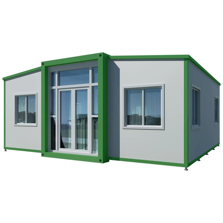 Pembekal Rumah Prefab Bekas Boleh Lipat Tersuai 3 Dalam 1 Sayap Berkembar Rumah Pasang Siap Boleh Diperluas Dengan Dua Bilik Tidur 1