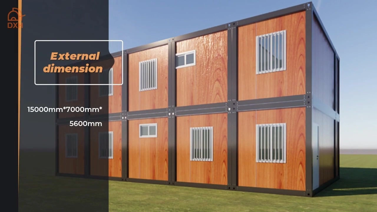 High quality wood grain 2-story container house 1