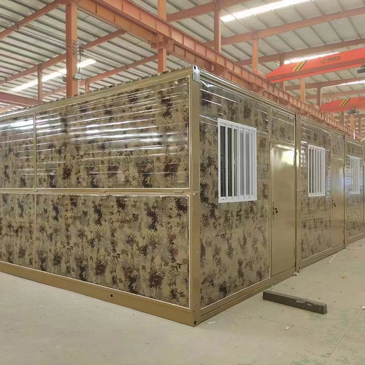 Fabrik ausklappbares Fertigcontainerhaus China Falthaus Mobiles faltbares Fertighaus Zwei Zimmer, eine Halle1 3
