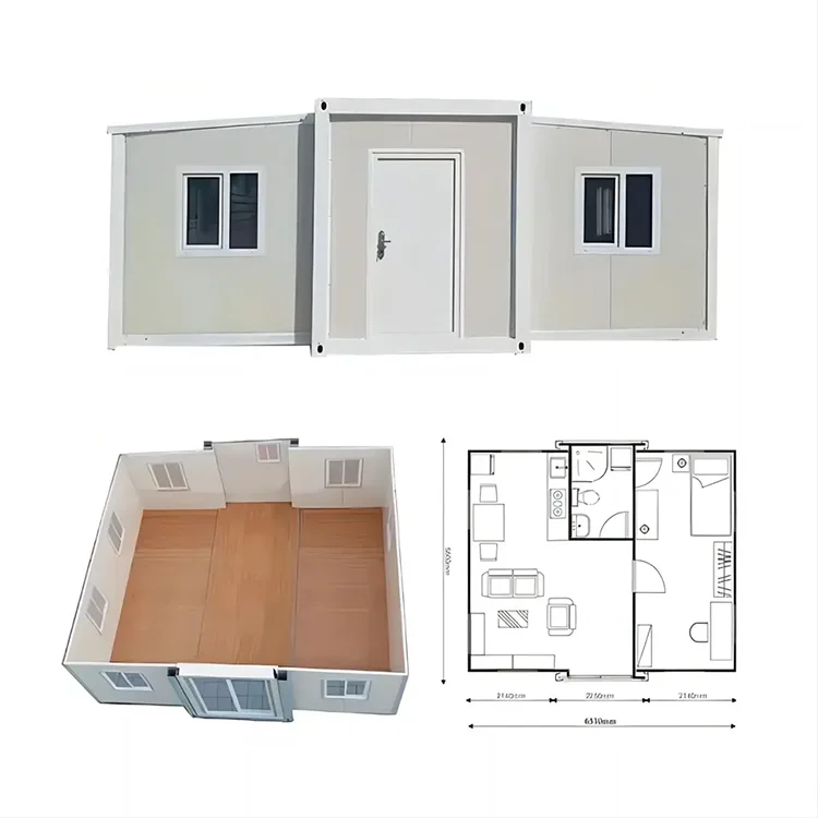 Casa de brincar portátil 3 em 1 expansível para crianças com quarto e banheiro: casa de contêiner pré-fabricado personalizado 3