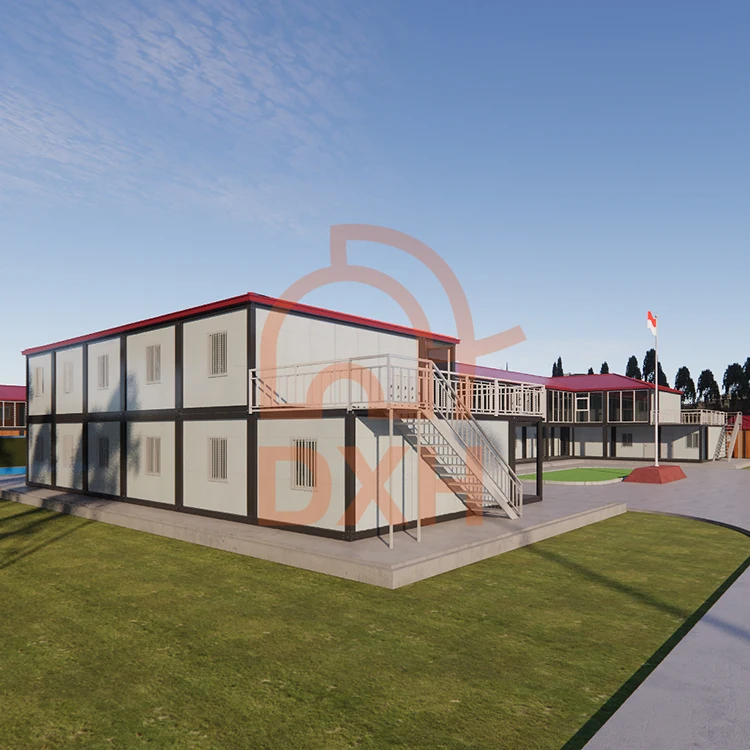 Groothandel Pasgemaakte 20ft 40ft Prefab Fast Monteer Huise Vir Skool Hospitaal Flat Pack Container Home 6