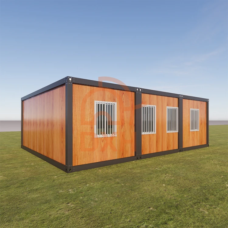 Casa de construcción de sitio temporal móvil fácil, casa contenedor de paquete plano, utilizada para almacenamiento en garaje o almacén 7