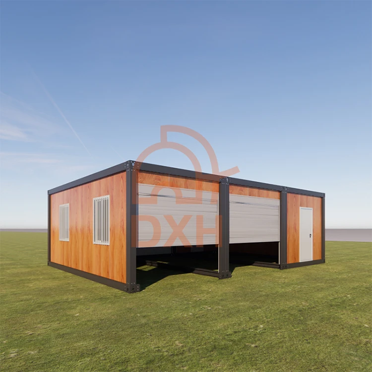 Casa de construcción de sitio temporal móvil fácil, casa contenedor de paquete plano, utilizada para almacenamiento en garaje o almacén 4