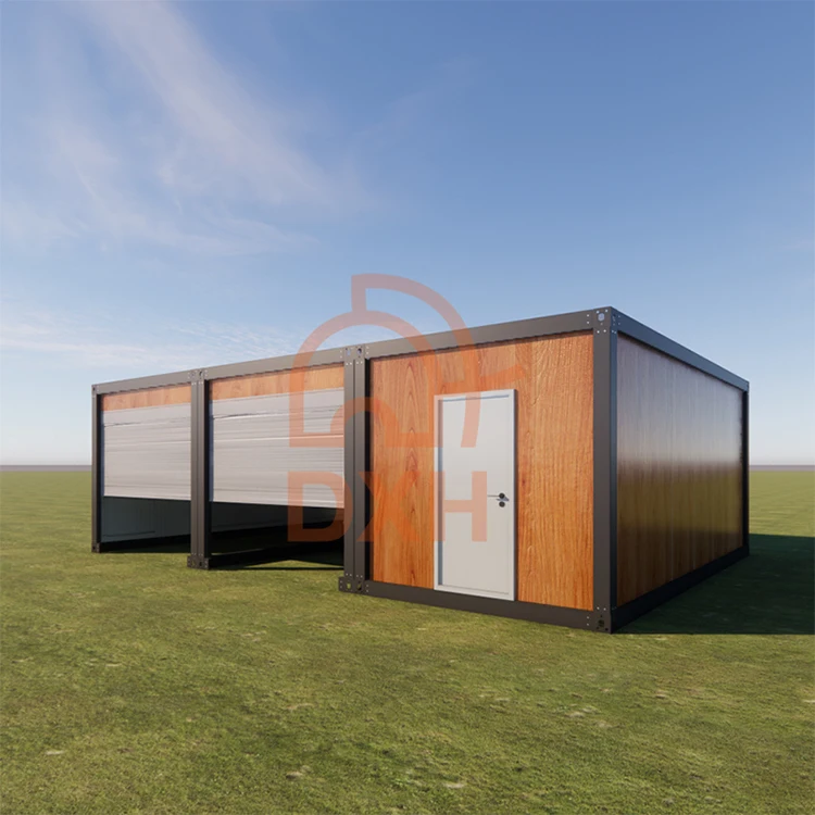 Casa de construcción de sitio temporal móvil fácil, casa contenedor de paquete plano, utilizada para almacenamiento en garaje o almacén 1
