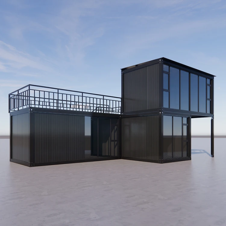 Fabrîkaya Xweseriya Xweseriya Modular Konteynirê Luks Xanî Pêşesazkirî Xaniyê Pêş-civkirî Bi Paceyên Glass 4