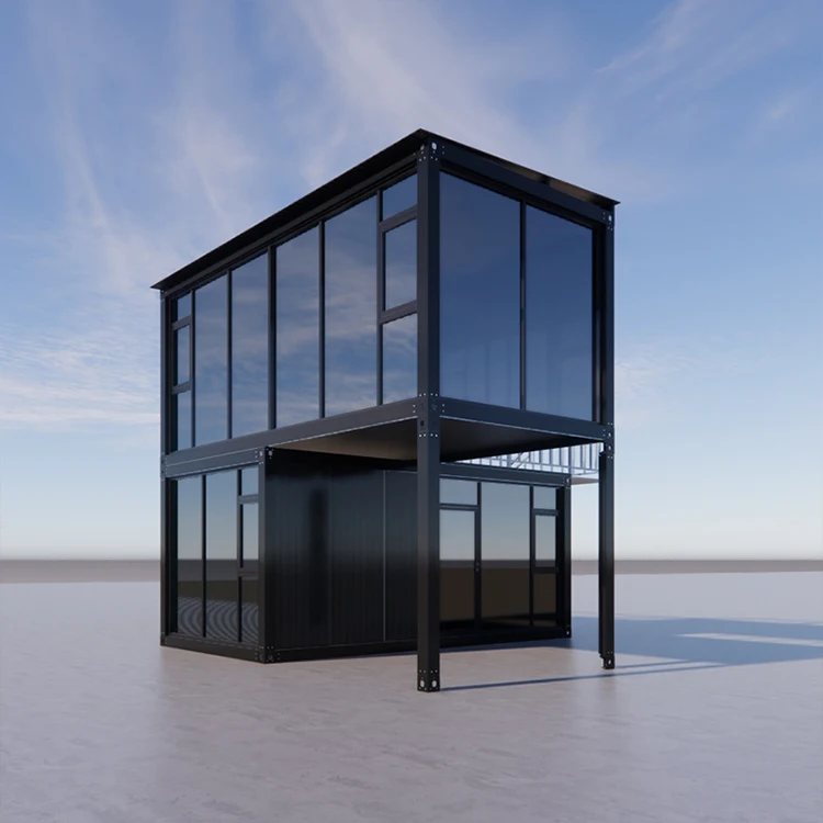 Fabrîkaya Xweseriya Xweseriya Modular Konteynirê Luks Xanî Pêşesazkirî Xaniyê Pêş-civkirî Bi Paceyên Glass 3