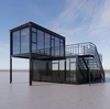 Casa pré-fabricada de contêiner de luxo modular personalizada de fábrica Casa pré-montada pré-fabricada com janelas de vidro 1