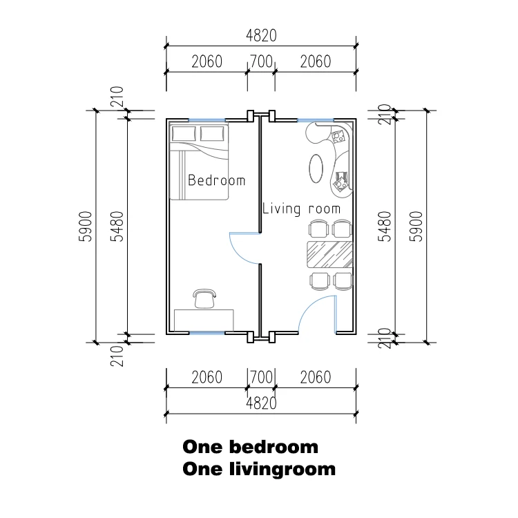 Klein 20 voet uitbreidbare houerhuis Mobiele reissleepwa Container Tiny Home Sleepwaenhuis op sleepwa met wiele onder die huis kampeerhuis 3