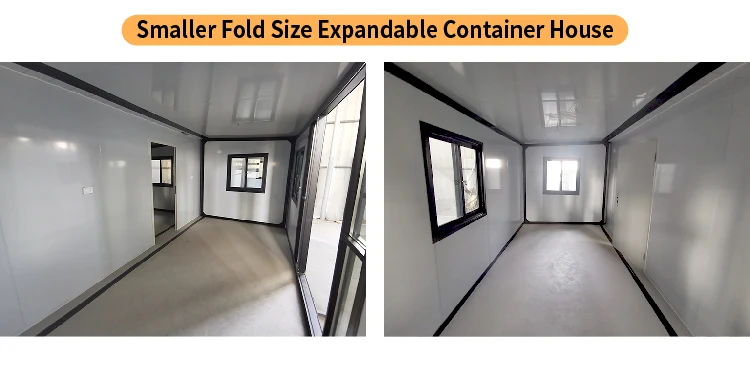 Klein 20 voet uitbreidbare houerhuis Mobiele reissleepwa Container Tiny Home Sleepwaenhuis op sleepwa met wiele onder die huis kampeerhuis 5