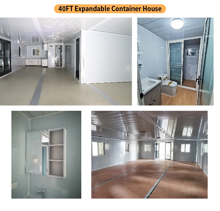 Klein 20 voet uitbreidbare houerhuis Mobiele reissleepwa Container Tiny Home Sleepwaenhuis op sleepwa met wiele onder die huis kampeerhuis 6