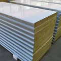 Lightweight Prefab Fire-proof Sound Proof Rock Wool Sandwich Wall Panel For External Wall 1