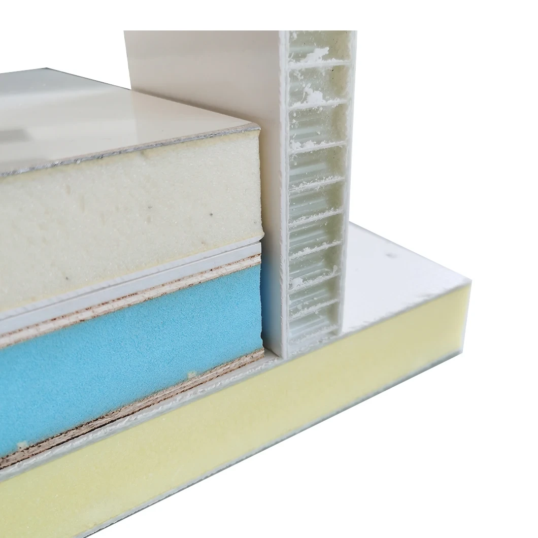 Kûfa Polîuretanê ya Hêza Bilind Frp Sandwich Kamyonek Refrigerated Panela Dîwarê Fiberglass Caravan Rv Panel For Truckbody 1
