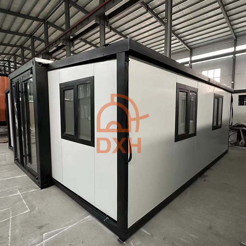 DXH التكوين القياسي 20ft منزل حاوية قابلة للتوسيع مع 2 غرف نوم 1 مطبخ 1 حمام منزل جاهز فاخر خفيف 5