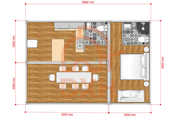 Plantas de quartos em casas container | Casa container DXH