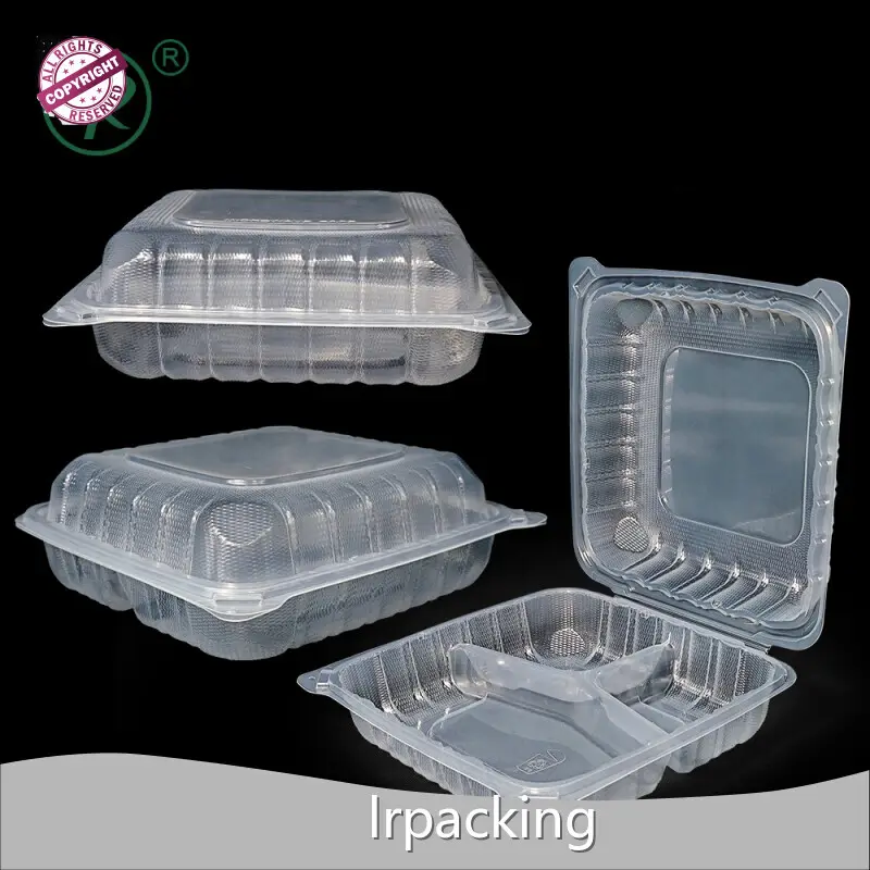Boîte d'emballage en plastique avec couvercle rabattable 1