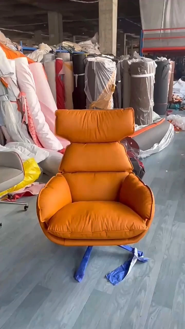2024 La venta al por mayor de la chaise del salón de la silla del sofá del eslabón giratorio del ocio relaja la tapicería de la silla que cena el cuero sillas 1