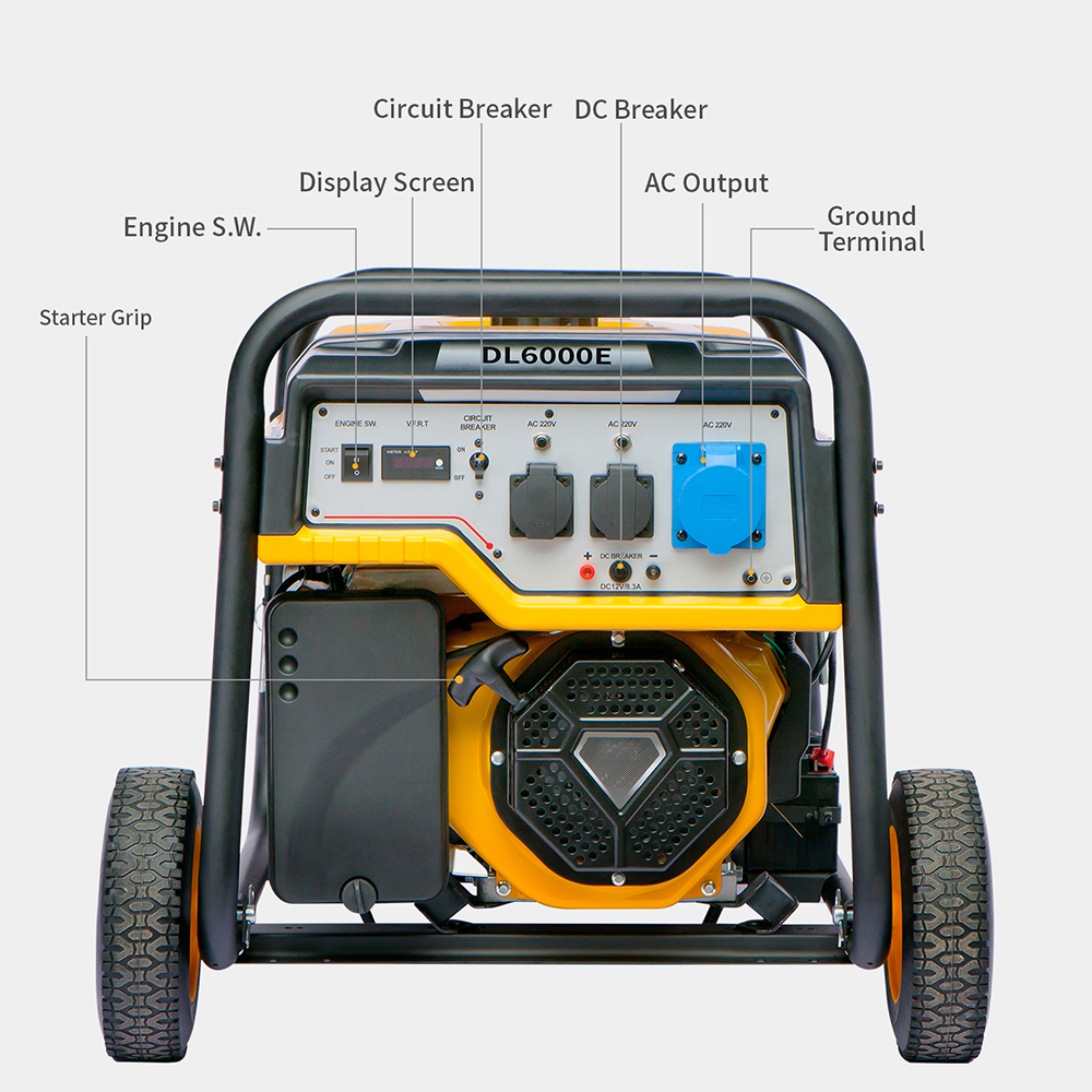 I-6000W ecocekileyo ye-sine wave generator ye-diesel 6000 watt Vula iSakhelo seDizili esiThulileyo umatshini wokuWelding 8