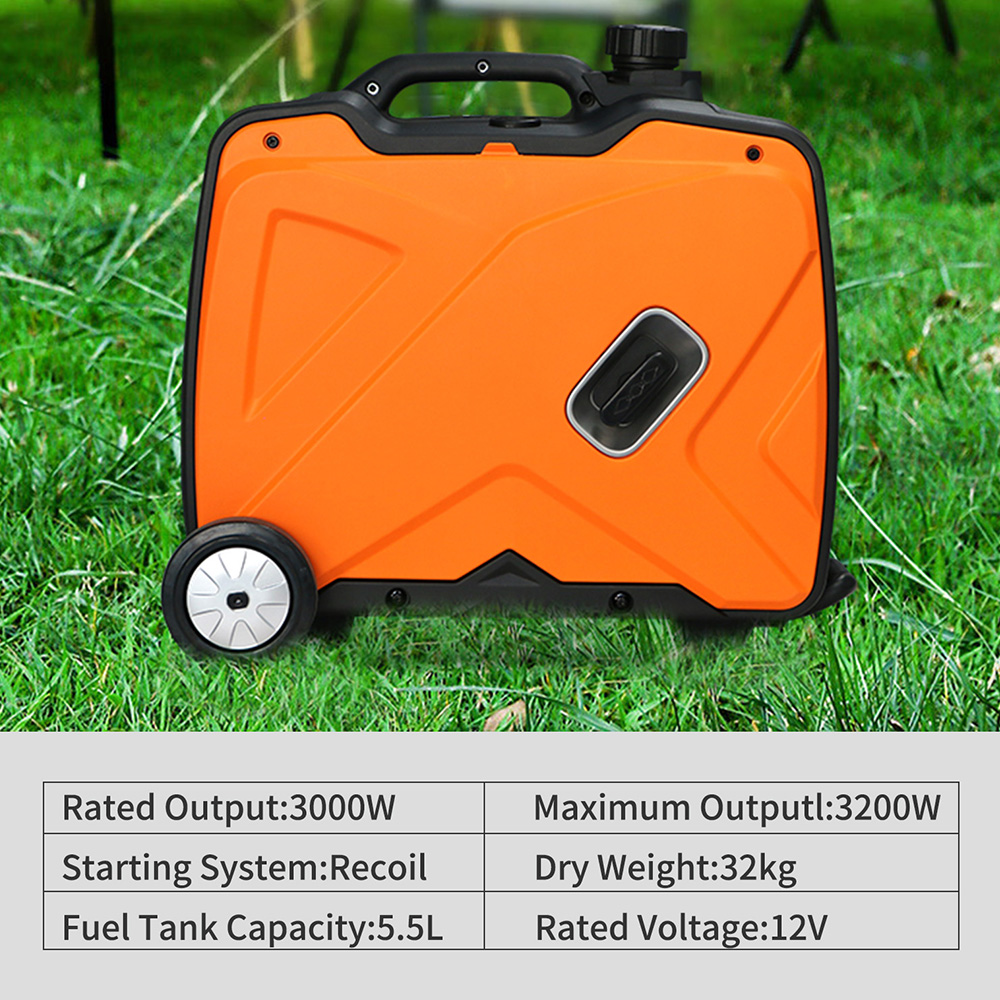 Lätt Intelligent och lätt att bära Högeffektiv stabilitet utan skador 3000W bensinväxelriktargenerator 6