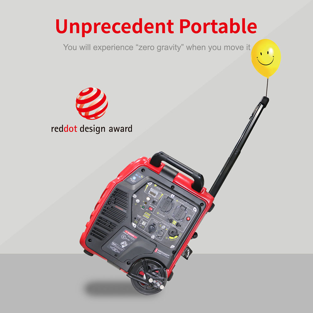 Ingxolo ePhantsi Ezolile inqanaba elinye eliphathekayo eliSmart Super Esebenzayo eliThulileyo 3000W Inverter yeGasoline eThulileyo yesiGeneyitha 3