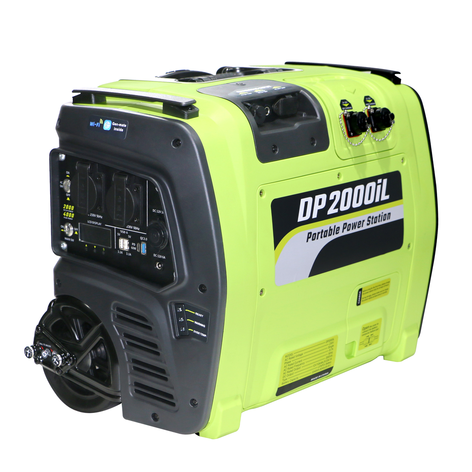 2KW Camping Mobile Power, iSikhululo soMbane esiphathwayo seSolar ene-2048Wh LiFepo4 Ibhetri 2