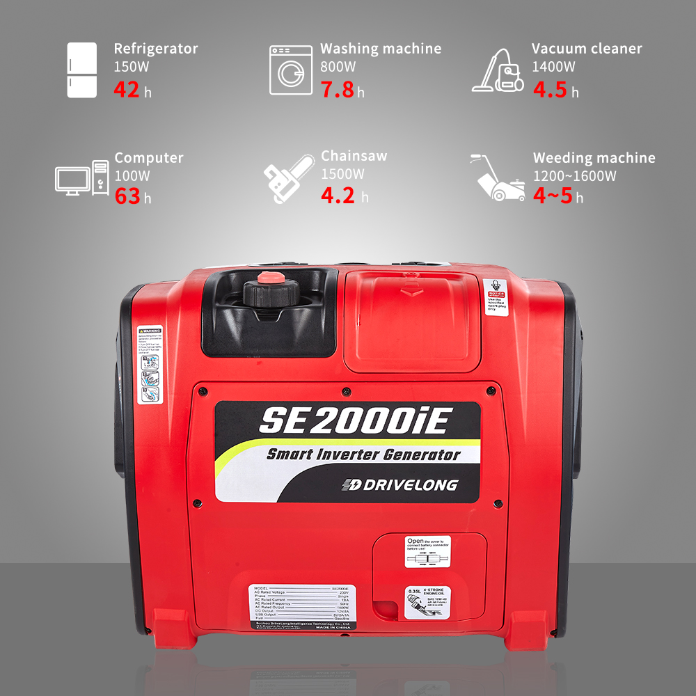 I-2000W i-4-stroke ethe cwaka kakhulu I-Soundproof Camping isebenzisa i-digital ephathekayo ye-Inverter ye-Gasoline Generator enesiqalo sombane 3