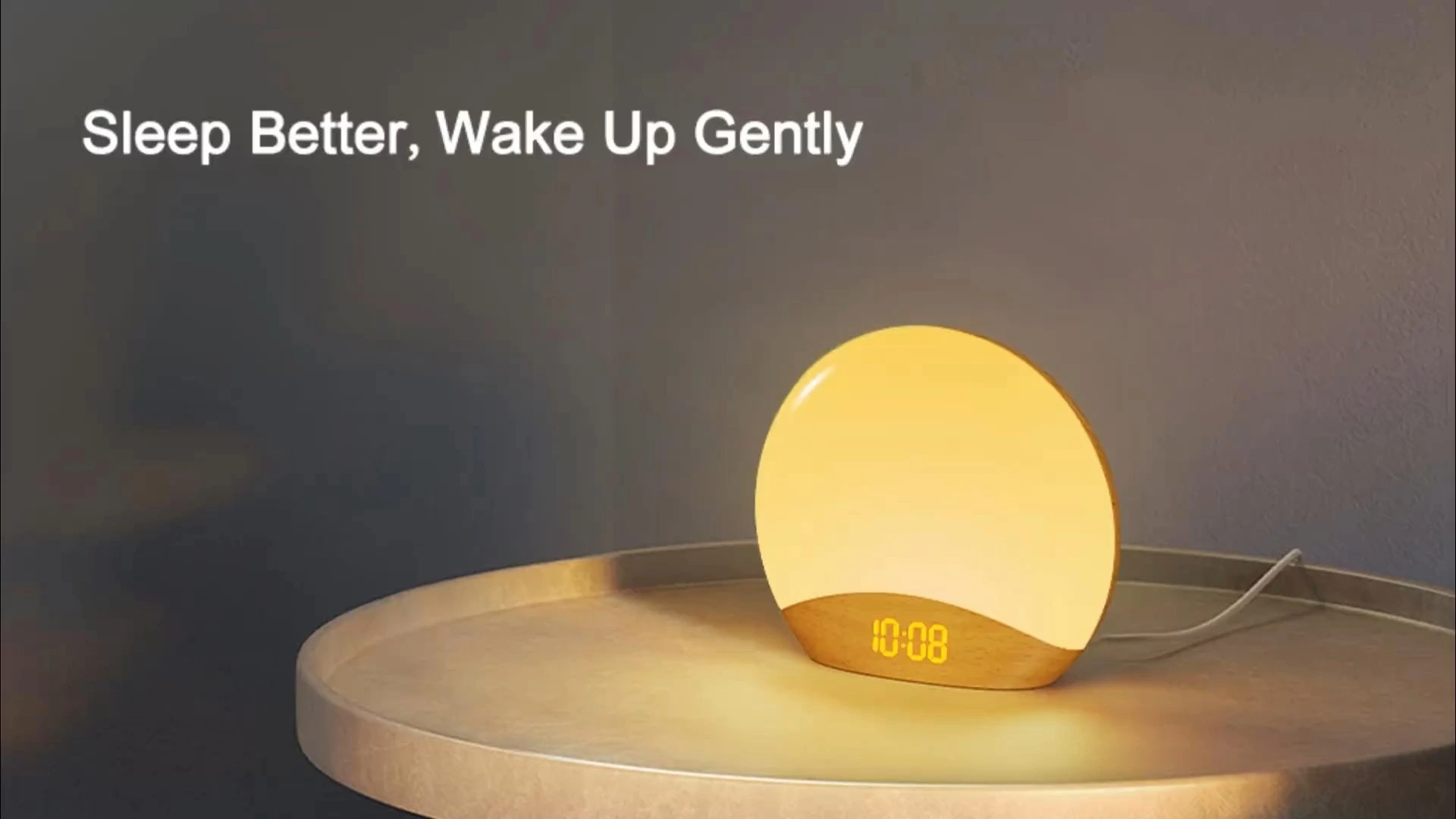 Hi-FiD Wood Grain Sunrise Alarm Clock and Sound Machine Nightlight HFD-R7 1