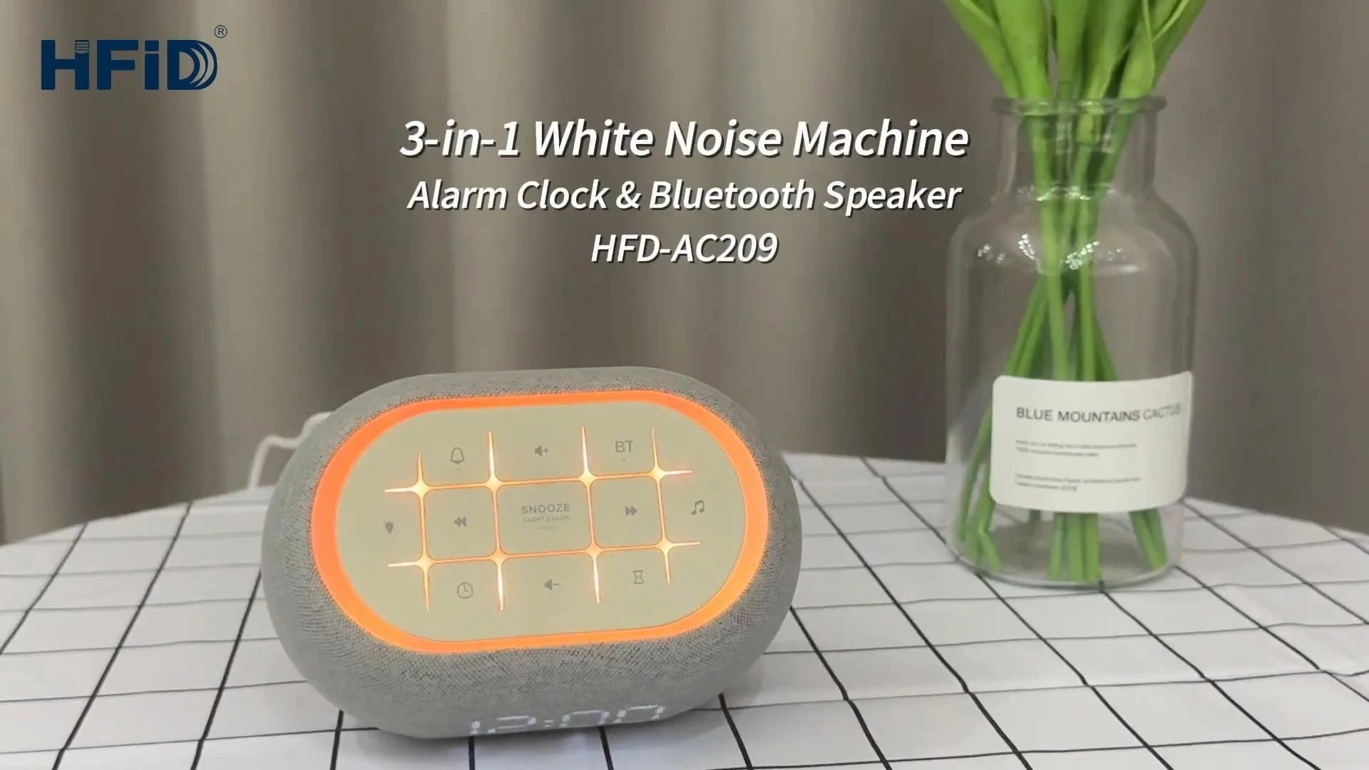 Hi-FiD ホワイトノイズサウンドマシン イージースリープサウンドマシン 目覚まし時計 デジタル HFD-AC209 1