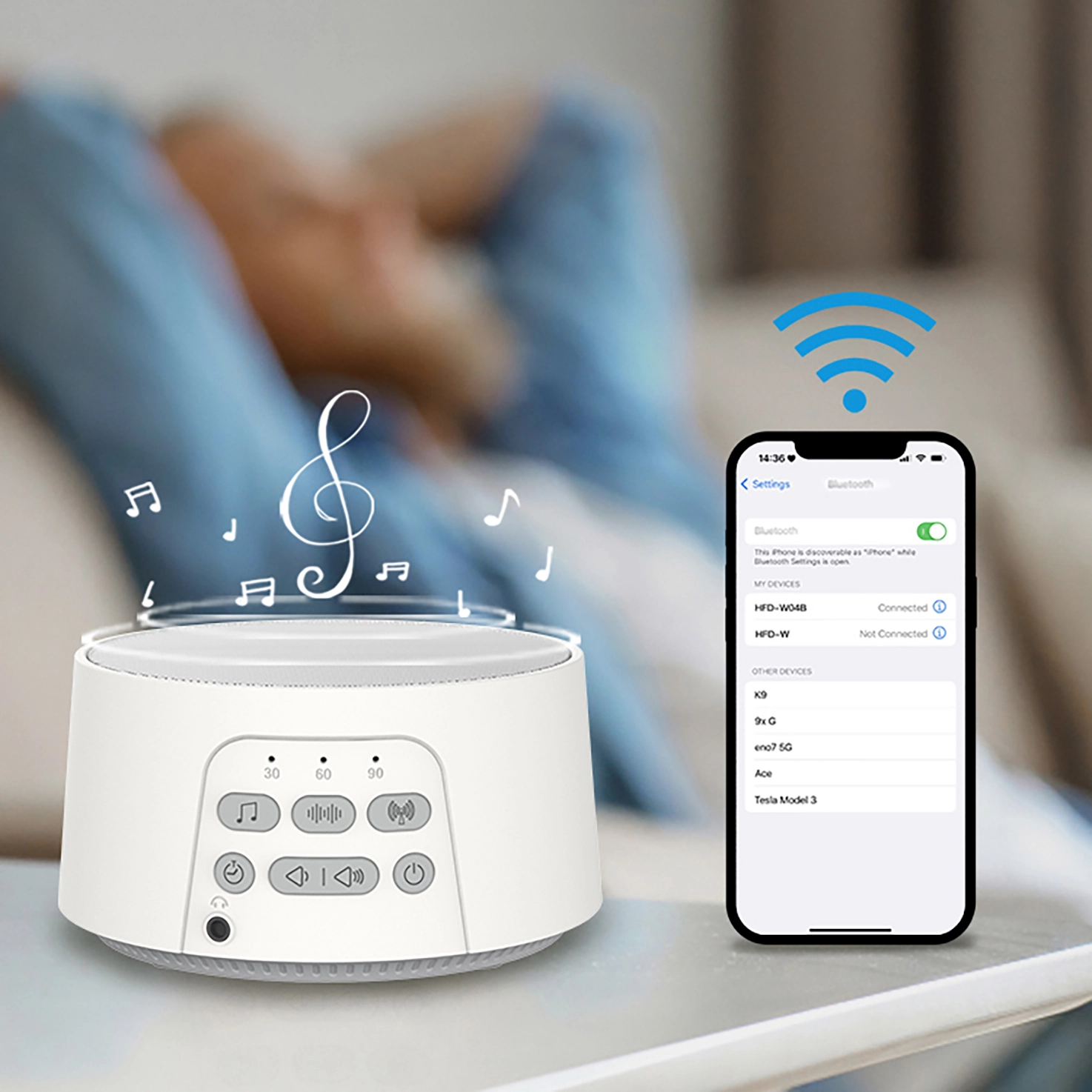 Hi-FiD White Noise Machine White Noise Sound Machine med BT HFD-W04B 1