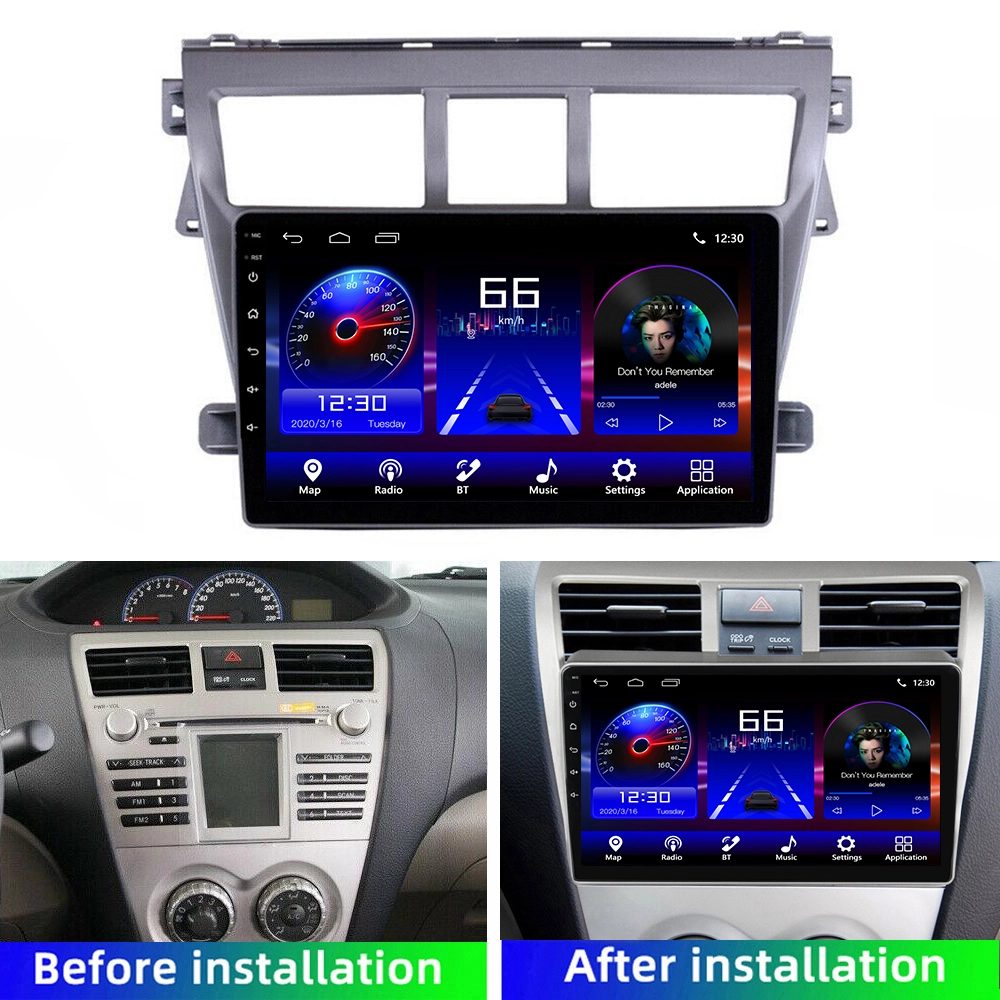 Gran oferta 1 + 16Gb Bt Wifi Gps Radio de coche estéreo Autoradio Android 9 pulgadas para Toyota Vios 2008-2013 1